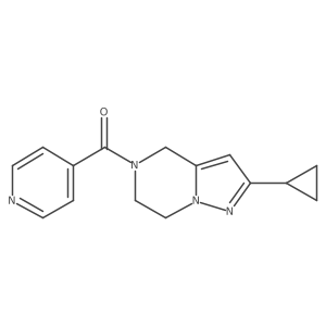(2-cyclopropyl-6,7-dihydropyrazolo[1,5-a]pyrazin-5(4H)-yl)(pyridin-4-yl)methanone Structure