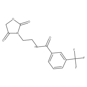 N-(2-(2,4-dioxooxazolidin-3-yl)ethyl)-3-(trifluoromethyl)benzamide结构式
