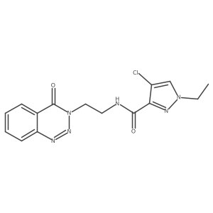 4-chloro-1-ethyl-N-(2-(4-oxobenzo[d][1,2,3]triazin-3(4H)-yl)ethyl)-1H-pyrazole-3-carboxamide Structure