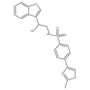 N-(2-(benzo[b]thiophen-3-yl)-2-hydroxyethyl)-4-(2-methyloxazol-4-yl)benzenesulfonamide Structure