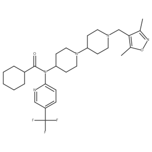 N-(1'-((3,5-dimethylisoxazol-4-yl)methyl)-[1,4'-bipiperidin]-4-yl)-N-(5-(trifluoromethyl)pyridin-2-yl)cyclohexanecarboxamide结构式