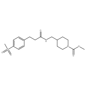 Methyl 4-((3-(4-(methylsulfonyl)phenyl)propanamido)methyl)piperidine-1-carboxylate Structure