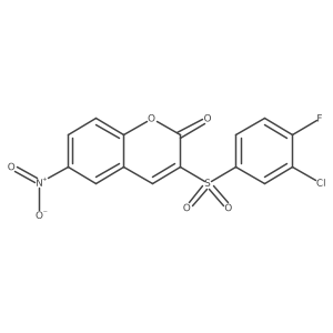 3-((3-chloro-4-fluorophenyl)sulfonyl)-6-nitro-2H-chromen-2-one结构式