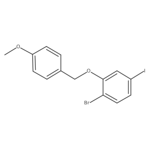 1-Bromo-4-iodo-2-((4-methoxybenzyl)oxy)benzene结构式