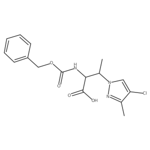 2-{[(benzyloxy)carbonyl]amino}-3-(4-chloro-3-methyl-1H-pyrazol-1-yl)butanoic acid Structure