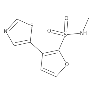 N-methyl-3-(1,3-thiazol-5-yl)furan-2-sulfonamide结构式