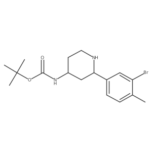 tert-butyl N-[2-(3-bromo-4-methylphenyl)piperidin-4-yl]carbamate结构式