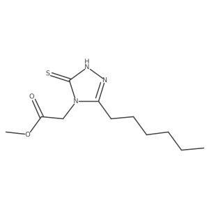 methyl 2-(3-hexyl-5-sulfanyl-4H-1,2,4-triazol-4-yl)acetate结构式