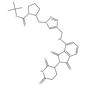 tert-butyl (2S)-2-{[4-({[2-(2,6-dioxopiperidin-3-yl)-1,3-dioxo-2,3-dihydro-1H-isoindol-4-yl]amino}methyl)-1H-1,2,3-triazol-1-yl]methyl}pyrrolidine-1-carboxylate结构式