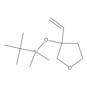 tert-Butyldimethyl((3-vinyltetrahydrofuran-3-yl)oxy)silane结构式