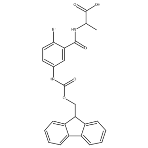 (2R)-2-{[2-bromo-5-({[(9H-fluoren-9-yl)methoxy]carbonyl}amino)phenyl]formamido}propanoic acid Structure