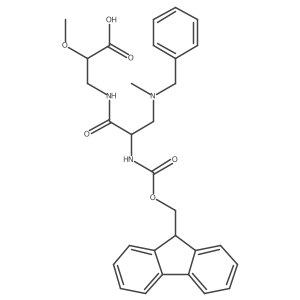 3-{3-[benzyl(methyl)amino]-2-({[(9H-fluoren-9-yl)methoxy]carbonyl}amino)propanamido}-2-methoxypropanoic acid Structure