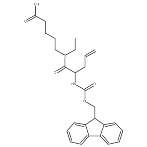 5-[N-ethyl-2-({[(9H-fluoren-9-yl)methoxy]carbonyl}amino)pent-4-enamido]pentanoic acid结构式