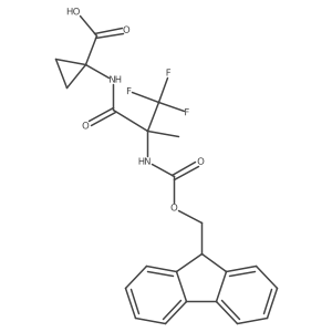 1-[2-({[(9H-fluoren-9-yl)methoxy]carbonyl}amino)-3,3,3-trifluoro-2-methylpropanamido]cyclopropane-1-carboxylic acid Structure
