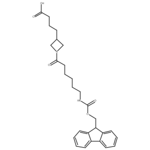 4-{1-[6-({[(9H-fluoren-9-yl)methoxy]carbonyl}amino)hexanoyl]azetidin-3-yl}butanoic acid Structure