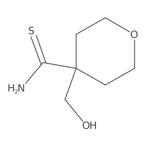 4-(Hydroxymethyl)oxane-4-carbothioamide结构式