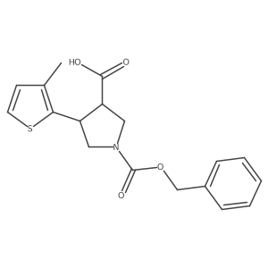 1-[(Benzyloxy)carbonyl]-4-(3-methylthiophen-2-yl)pyrrolidine-3-carboxylic acid结构式