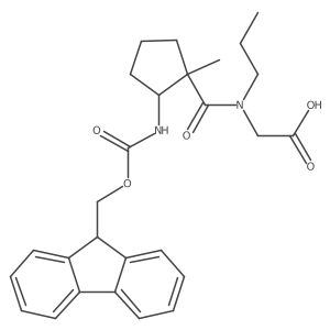 2-{1-[2-({[(9H-fluoren-9-yl)methoxy]carbonyl}amino)-1-methylcyclopentyl]-N-propylformamido}acetic acid结构式