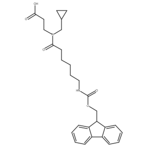 3-[N-(cyclopropylmethyl)-6-({[(9H-fluoren-9-yl)methoxy]carbonyl}amino)hexanamido]propanoic acid结构式