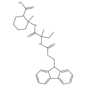 2-[2-({[(9H-fluoren-9-yl)methoxy]carbonyl}amino)-2-methylbutanamido]-2-methylcyclohexane-1-carboxylic acid结构式