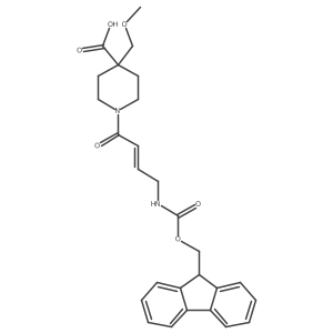 1-[4-({[(9H-fluoren-9-yl)methoxy]carbonyl}amino)but-2-enoyl]-4-(methoxymethyl)piperidine-4-carboxylic acid结构式