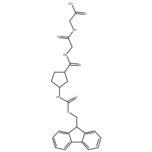 rac-2-(2-{[(1R,3S)-3-({[(9H-fluoren-9-yl)methoxy]carbonyl}amino)cyclopentyl]formamido}acetamido)acetic acid结构式