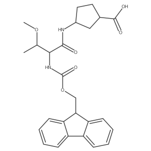 rac-(1R,3S)-3-[2-({[(9H-fluoren-9-yl)methoxy]carbonyl}amino)-3-methoxybutanamido]cyclopentane-1-carboxylic acid Structure