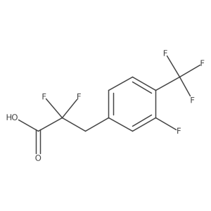 2,2-Difluoro-3-[3-fluoro-4-(trifluoromethyl)phenyl]propanoic acid Structure