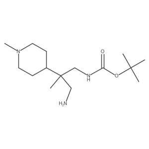 tert-butyl N-[3-amino-2-methyl-2-(1-methylpiperidin-4-yl)propyl]carbamate结构式