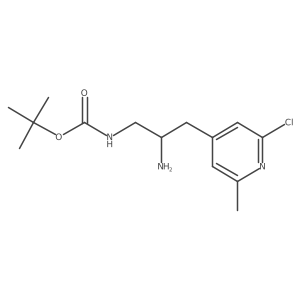 tert-butyl N-[2-amino-3-(2-chloro-6-methylpyridin-4-yl)propyl]carbamate结构式
