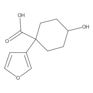 1-(Furan-3-yl)-4-hydroxycyclohexane-1-carboxylic acid结构式