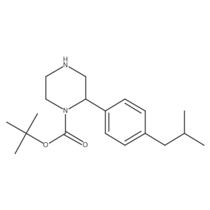 Tert-butyl 2-[4-(2-methylpropyl)phenyl]piperazine-1-carboxylate Structure