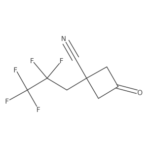 3-Oxo-1-(2,2,3,3,3-pentafluoropropyl)cyclobutane-1-carbonitrile结构式