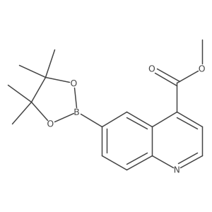 Methyl 6-(4,4,5,5-tetramethyl-1,3,2-dioxaborolan-2-yl)quinoline-4-carboxylate结构式