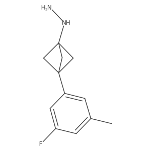 [3-(3-Fluoro-5-methylphenyl)-1-bicyclo[1.1.1]pentanyl]hydrazine Structure