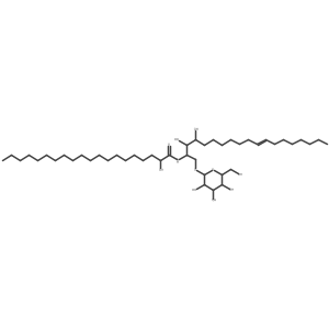 N-[1-[(I(2)-D-Glucopyranosyloxy)methyl]-2,3-dihydroxy-10-octadecen-1-yl]-2-hydroxyeicosanamide Structure