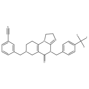 3-((5-Oxo-4-(4-(trifluoromethyl)benzyl)-1,2,4,5,8,9-hexahydroimidazo[1,2-a]pyrido[3,4-e]pyrimidin-7(6H)-yl)methyl)benzonitrile Structure