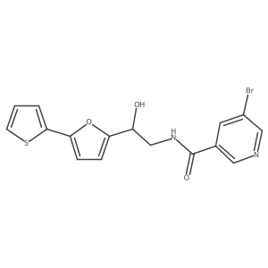 5-bromo-N-{2-hydroxy-2-[5-(thiophen-2-yl)furan-2-yl]ethyl}pyridine-3-carboxamide Structure