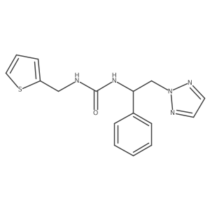 1-(1-phenyl-2-(2H-1,2,3-triazol-2-yl)ethyl)-3-(thiophen-2-ylmethyl)urea结构式