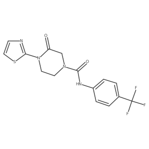 3-oxo-4-(1,3-thiazol-2-yl)-N-[4-(trifluoromethyl)phenyl]piperazine-1-carboxamide Structure