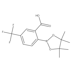 2-(Tetramethyl-1,3,2-dioxaborolan-2-yl)-5-(trifluoromethyl)benzoic acid结构式