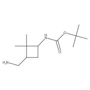 tert-Butyl ((1S,3S)-3-(aminomethyl)-2,2-dimethylcyclobutyl)carbamate Structure