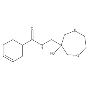 N-[(6-Hydroxy-1,4-dithiepan-6-yl)methyl]cyclohex-3-ene-1-carboxamide结构式
