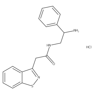 N-(2-amino-2-phenylethyl)-2-(1,2-benzothiazol-3-yl)acetamide hydrochloride Structure