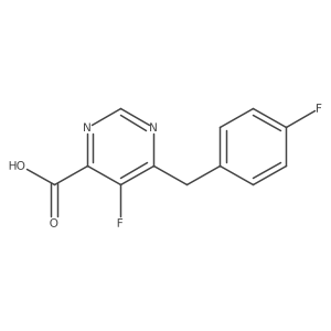 5-Fluoro-6-[(4-fluorophenyl)methyl]pyrimidine-4-carboxylic acid结构式