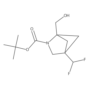 tert-Butyl 4-(difluoromethyl)-1-(hydroxymethyl)-2-azabicyclo[2.1.1]hexane-2-carboxylate结构式