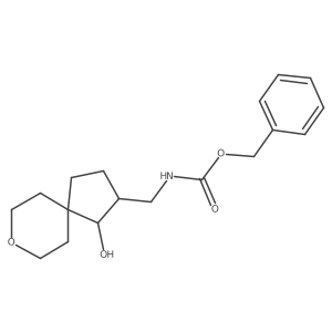 rac-benzyl N-{[(1R,2S)-1-hydroxy-8-oxaspiro[4.5]decan-2-yl]methyl}carbamate结构式