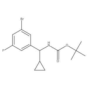 tert-butyl N-[(3-bromo-5-fluorophenyl)(cyclopropyl)methyl]carbamate Structure