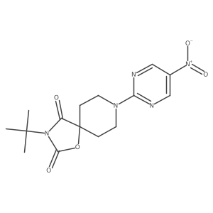 3-Tert-butyl-8-(5-nitropyrimidin-2-yl)-1-oxa-3,8-diazaspiro[4.5]decane-2,4-dione Structure