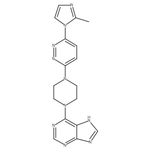 6-{4-[6-(2-methyl-1H-imidazol-1-yl)pyridazin-3-yl]piperazin-1-yl}-9H-purine结构式